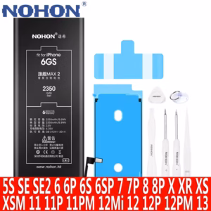 Battery for iPhone X, XR, XS, 11, 12, 13, SE, 6, 7, 8 Series