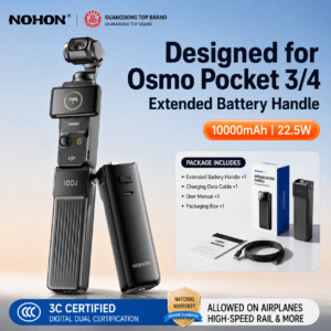 Designed for Osmo Pocket 3/4. Extended battery handle